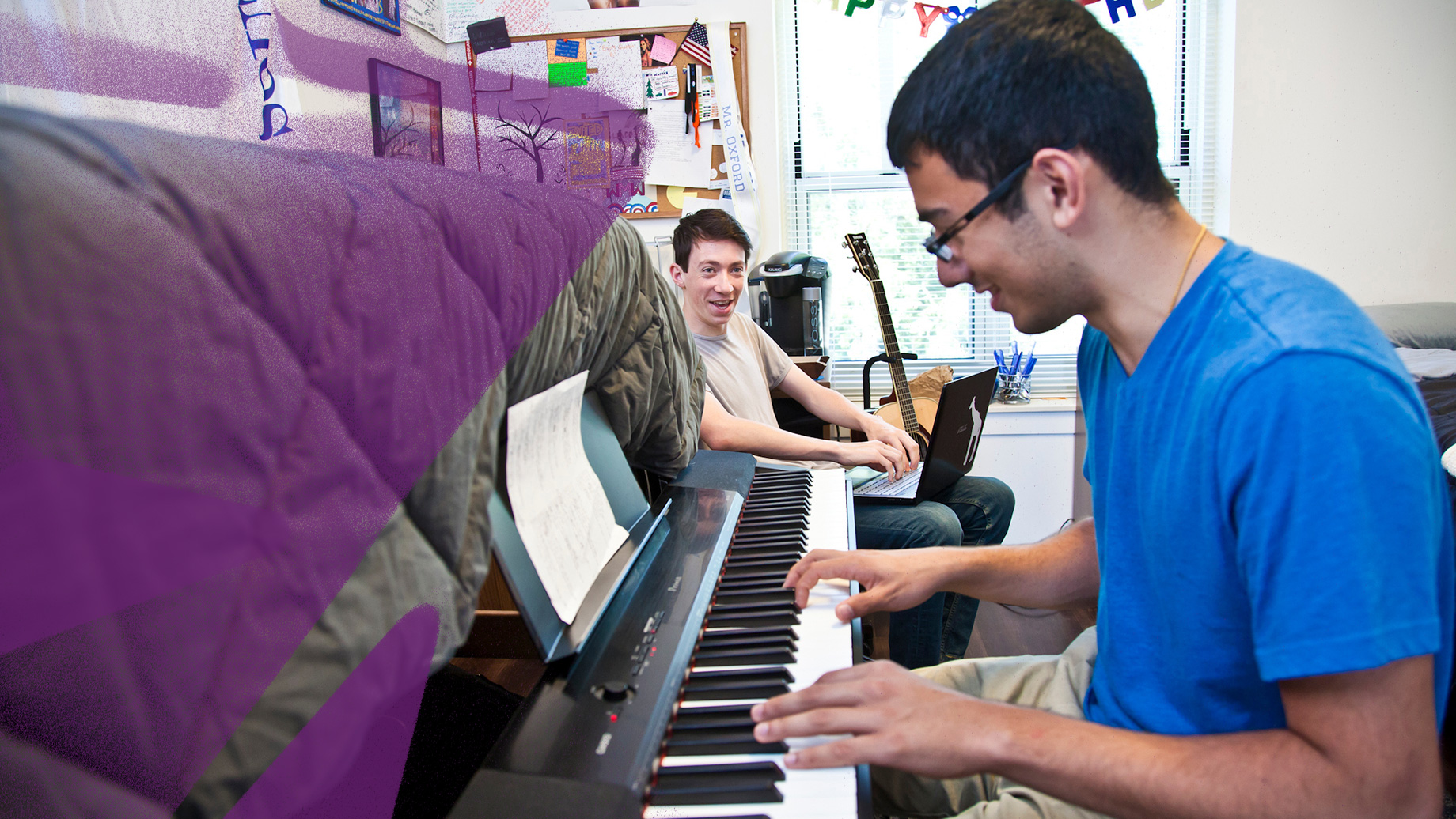 students having fun in dorm room