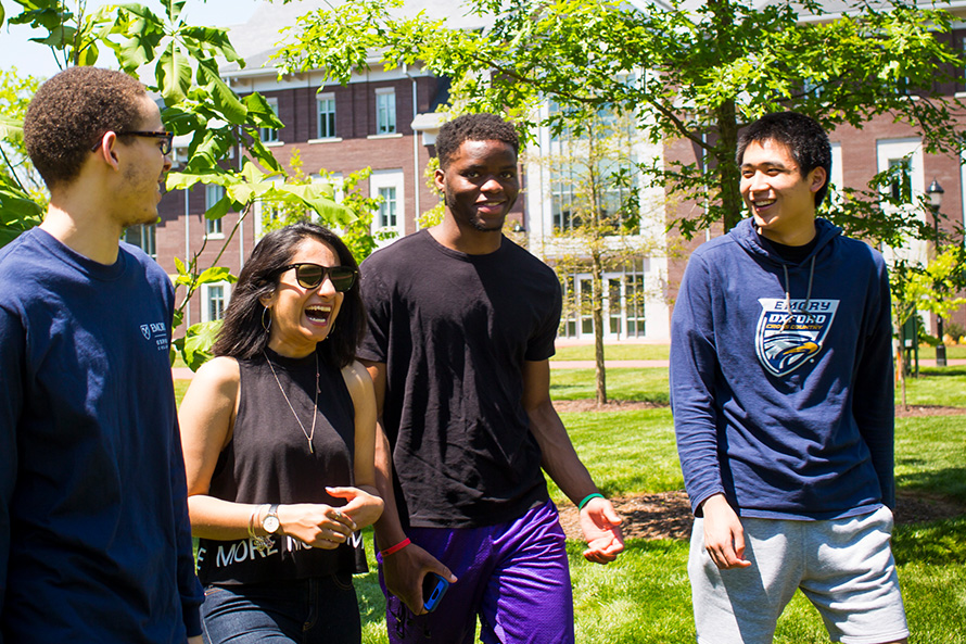 students walk on Oxford campus