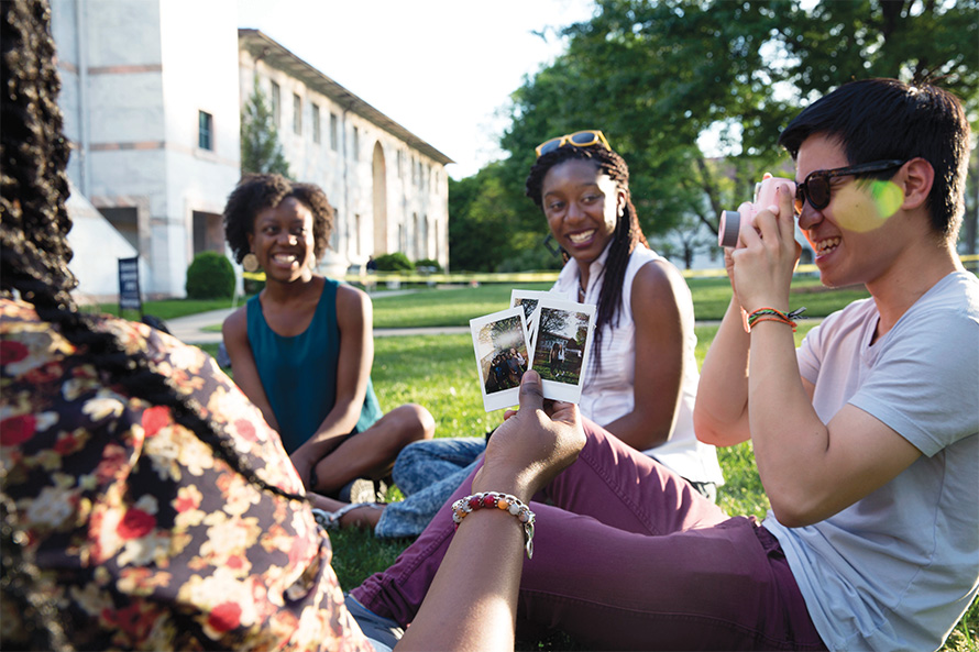 Students having fun on the Emory Quad