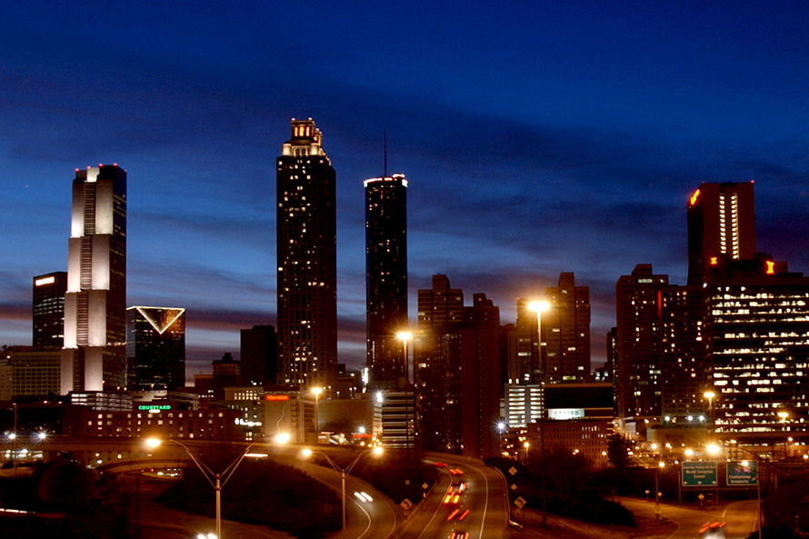 Atlanta skyline at night