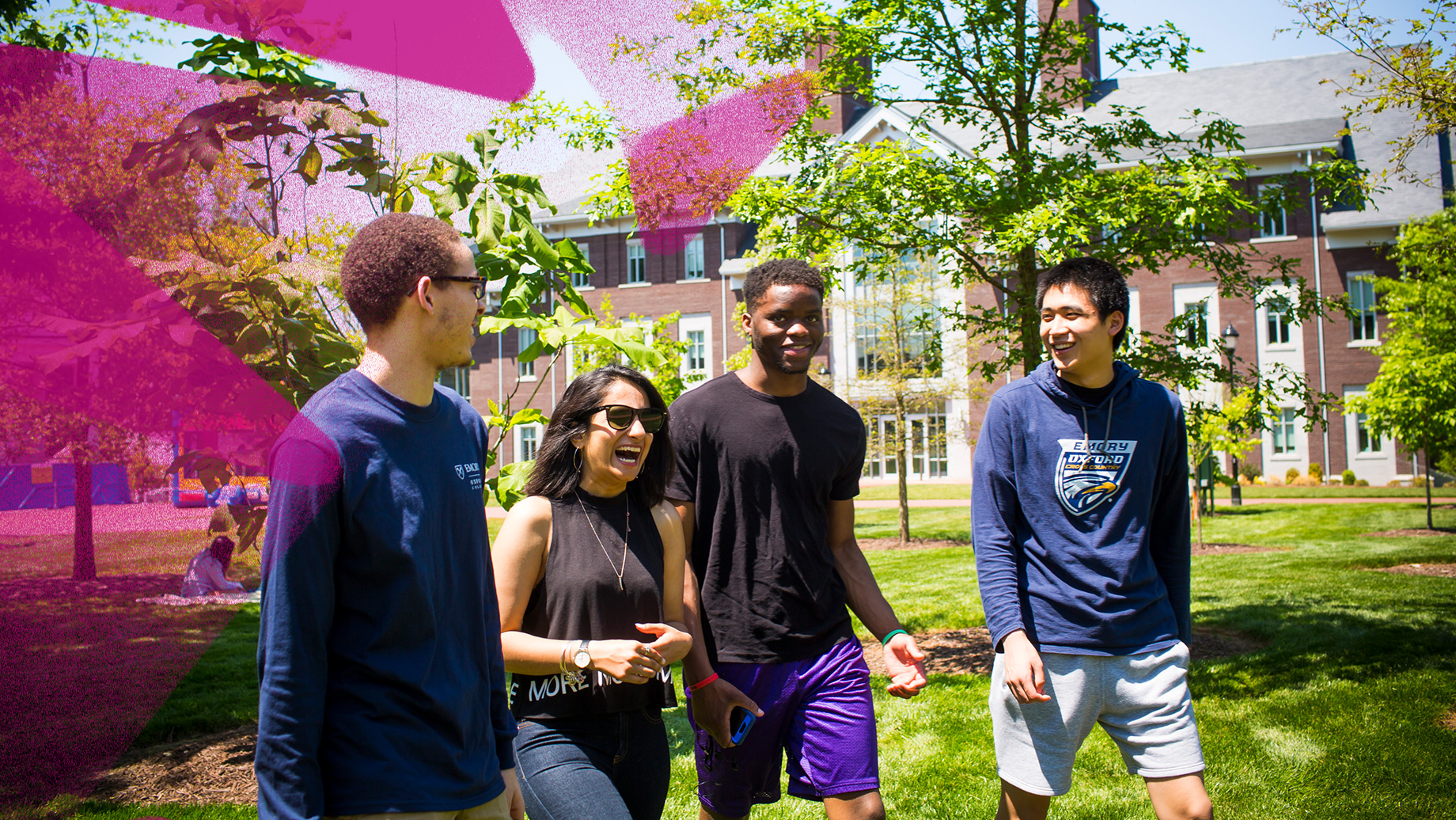 Oxford students walk on campus