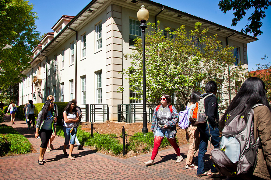 Students walking to class