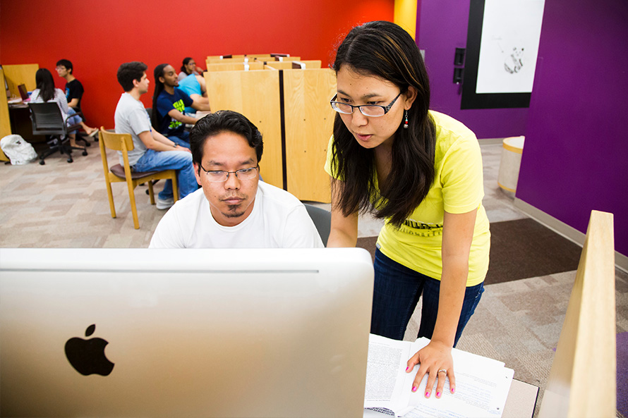 Students studying