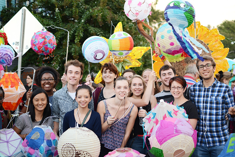 Emory scholars at the ATL beltline lantern parade